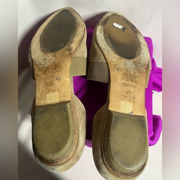 Eileen Fisher Beige Suede Flats - Picture 9 of 11